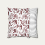 Saint Bernard Burgundy French Toile Pillow