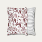 Toy Fox terrier Burgundy French Toile Pillow