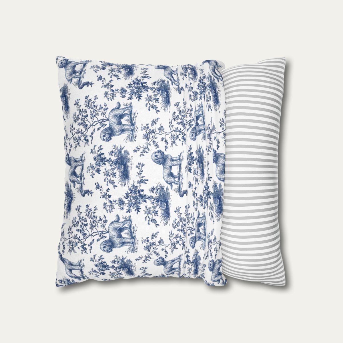 Cockapoo Blue French Toile Pillow
