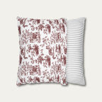 Shetland Sheepdog Burgundy French Toile Pillow