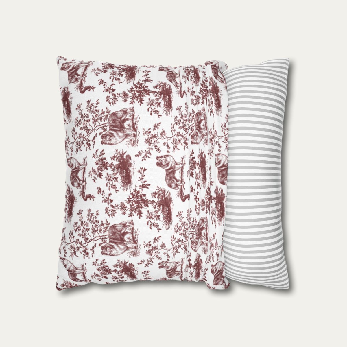 Shetland Sheepdog Burgundy French Toile Pillow