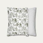 Jack Russell Terrier Sage Green French Toile Pillow