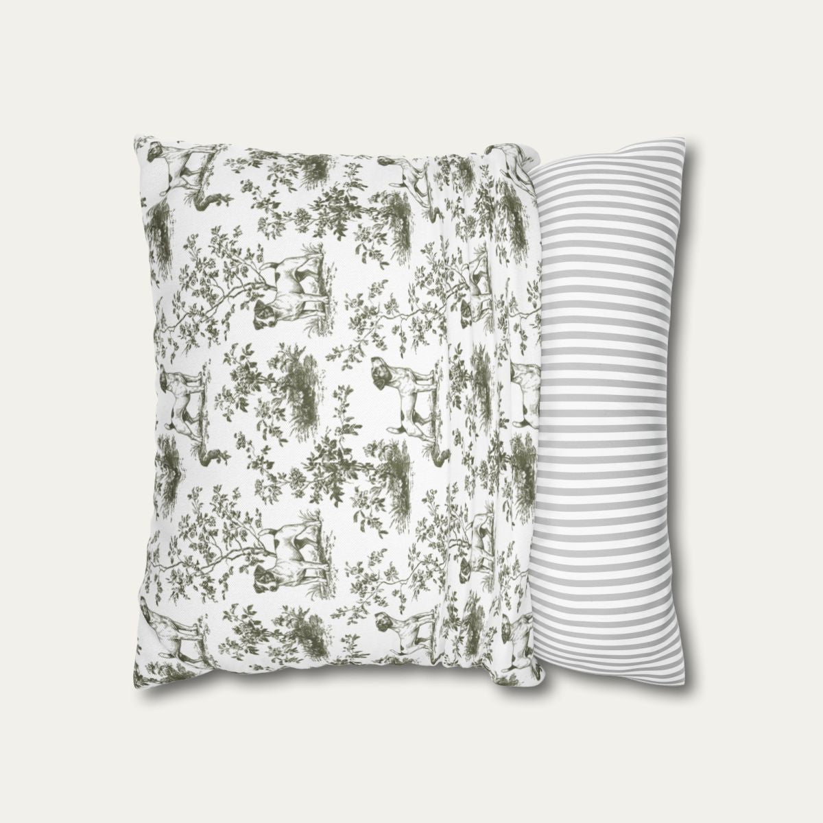 Jack Russell Terrier Sage Green French Toile Pillow