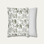 Maltese Sage Green French Toile Pillow
