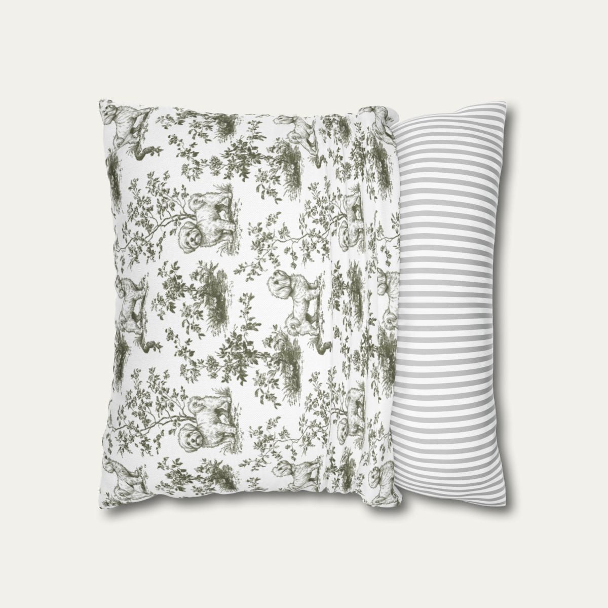 Maltese Sage Green French Toile Pillow