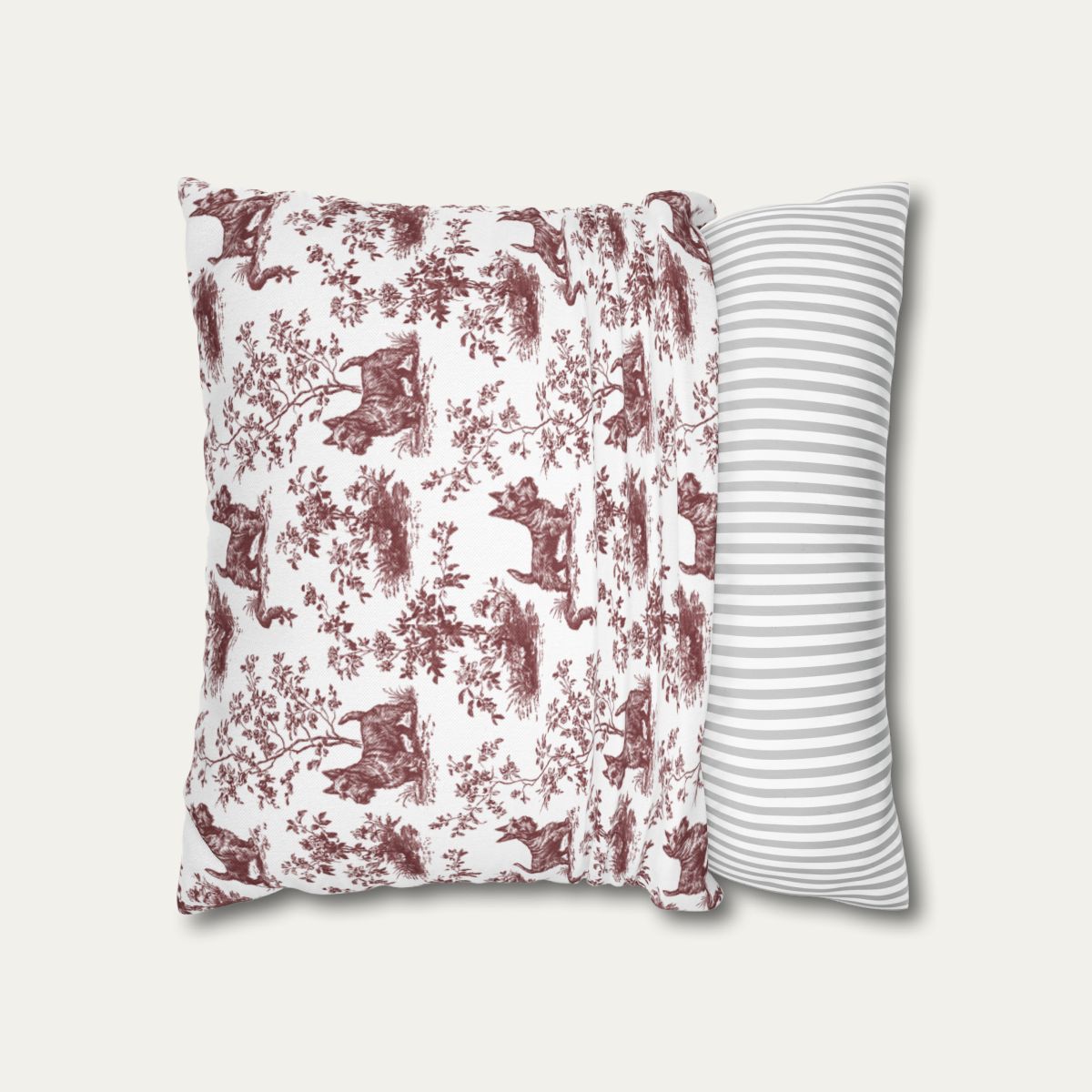 Scottish Terrier Burgundy French Toile Pillow
