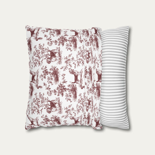 Beagle Burgundy French Toile Pillow