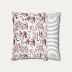 Samoyed Burgundy French Toile Pillow