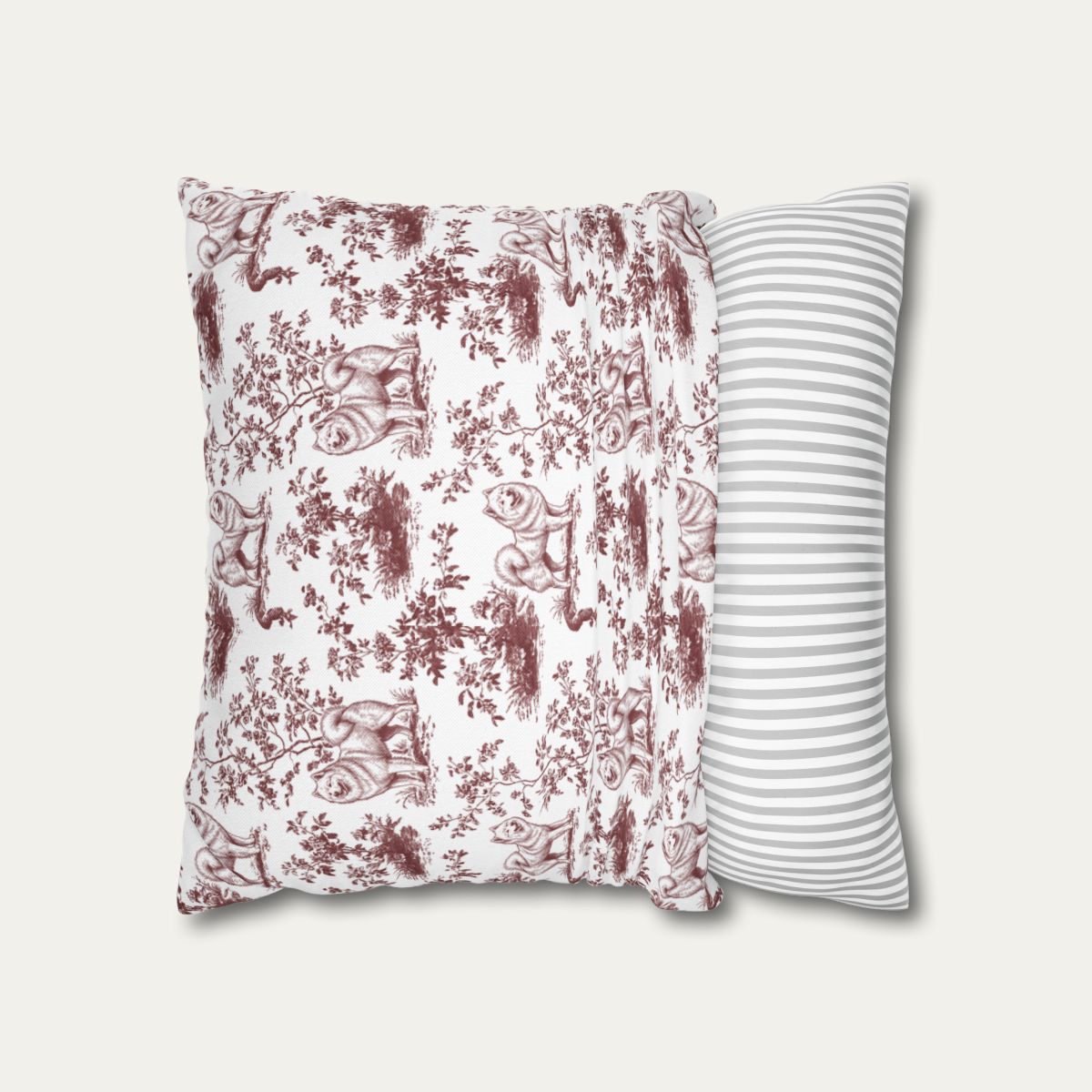 Samoyed Burgundy French Toile Pillow