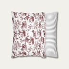Basset Hound Burgundy French Toile Pillow