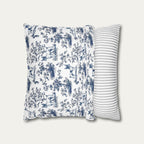 Toy Fox Terrier Blue French Toile Pillow
