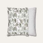 Scottish Fold Cat Sage Green French Toile Pillow