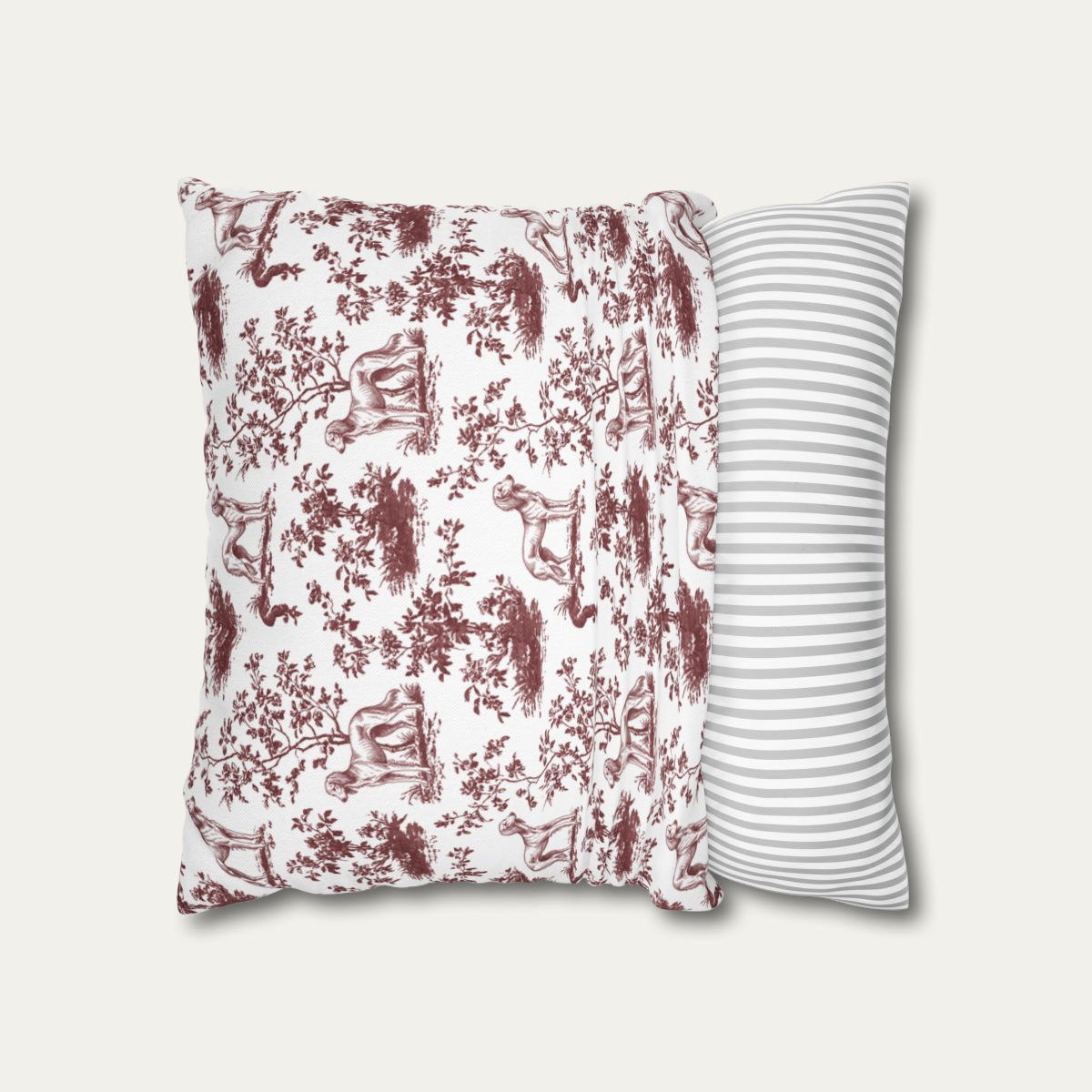 Saluki Burgundy French Toile Pillow
