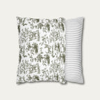Chihuahua Shorthaired Sage Green French Toile Pillow