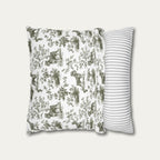 Schnauzer Sage Green French Toile Pillow