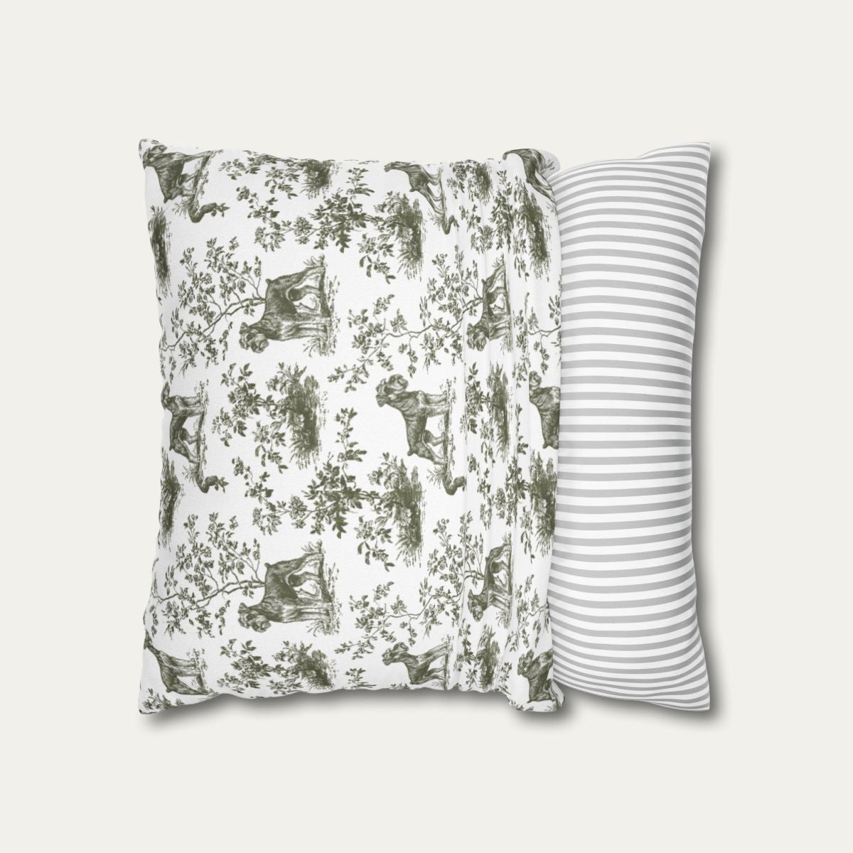 Schnauzer Sage Green French Toile Pillow