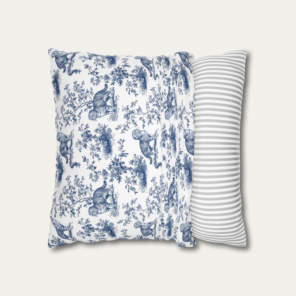 Scottish Fold Blue French Toile Pillow