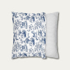 Shiba inu Blue French Toile Pillow