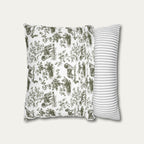 Saint Bernard Sage Green French Toile Pillow