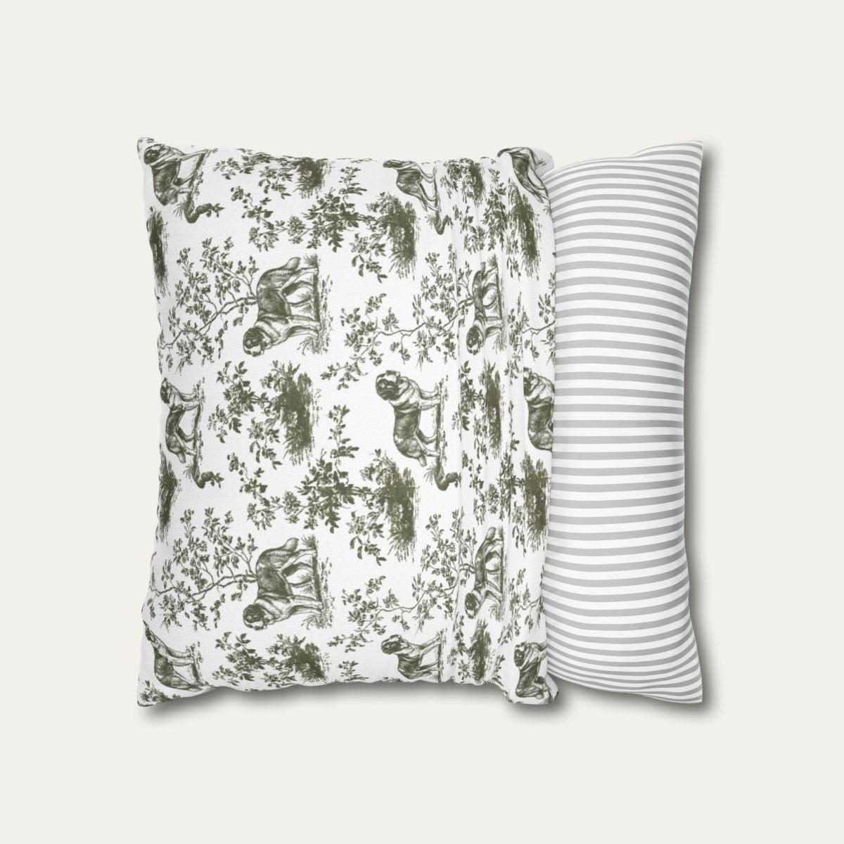 Saint Bernard Sage Green French Toile Pillow