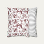 French bulldog Burgundy French Toile Pillow