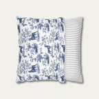 Doberman Blue French Toile Pillow