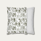 Shih tzu Sage Green French Toile Pillow