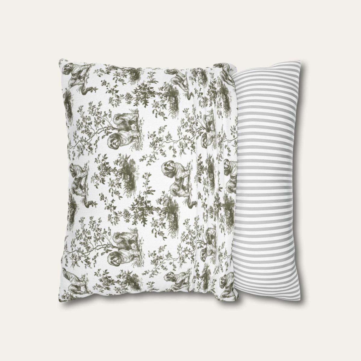 Shih tzu Sage Green French Toile Pillow