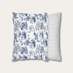 Pekingese Blue French Toile Pillow