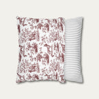 Belgian Malinois Burgundy French Toile Pillow