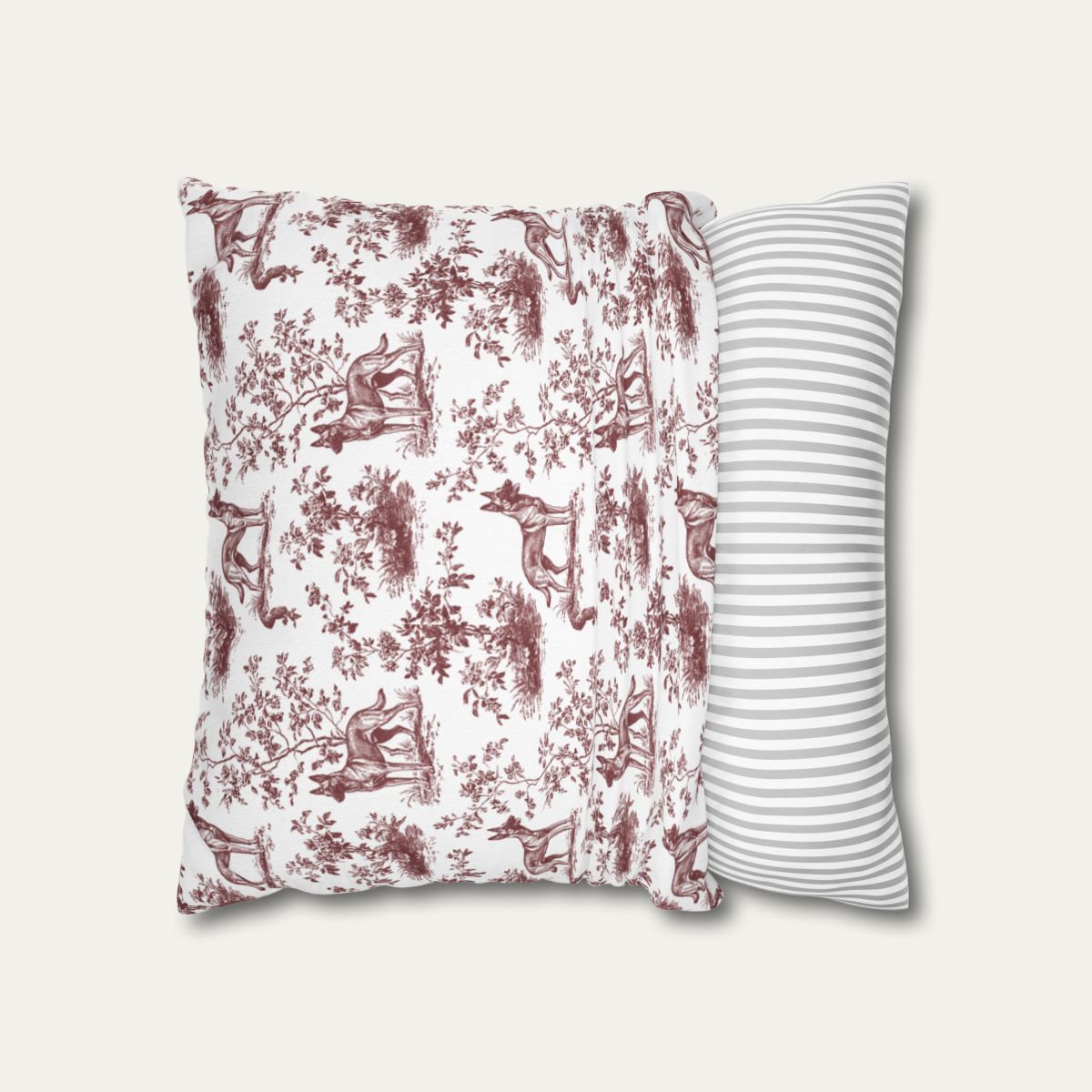 Belgian Malinois Burgundy French Toile Pillow