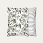 English Springer Spaniel Sage Green French Toile Pillow
