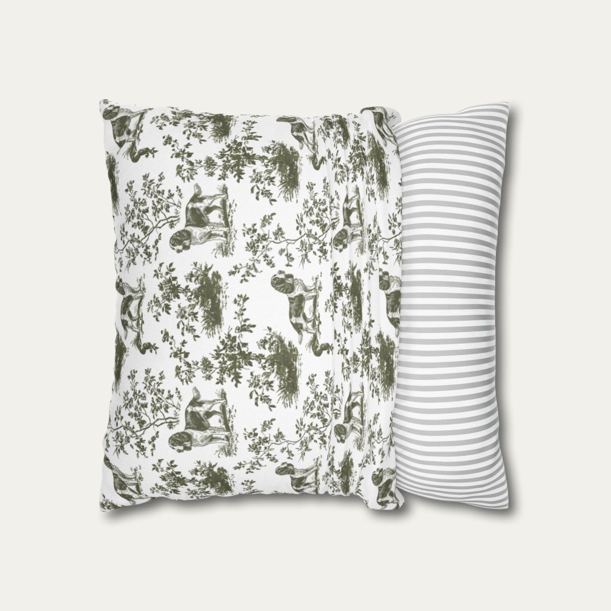 English Springer Spaniel Sage Green French Toile Pillow