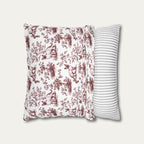Siamese Cat Burgundy French Toile Pillow