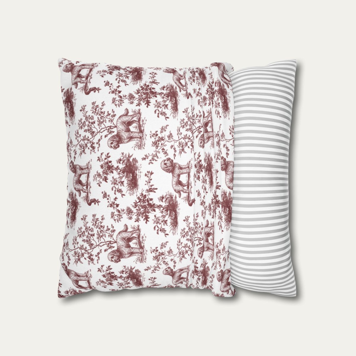 Cockapoo Burgundy French Toile Pillow