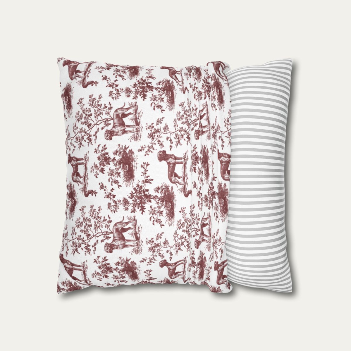 Rhodesian Ridgeback Burgundy French Toile Pillow