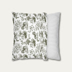 Cavalier Spaniel Sage Green French Toile Pillow