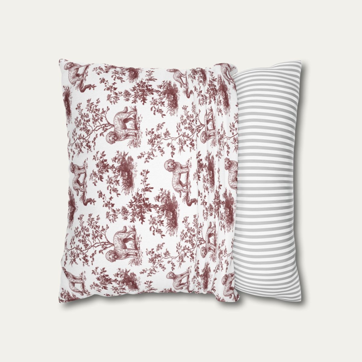 Goldendoodle Burgundy French Toile Pillow