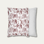 Akita Burgundy French Toile Pillow