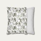 Yorkshire Terrier Sage Green French Toile Pillow