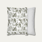 Poodle Sage Green French Toile Pillow