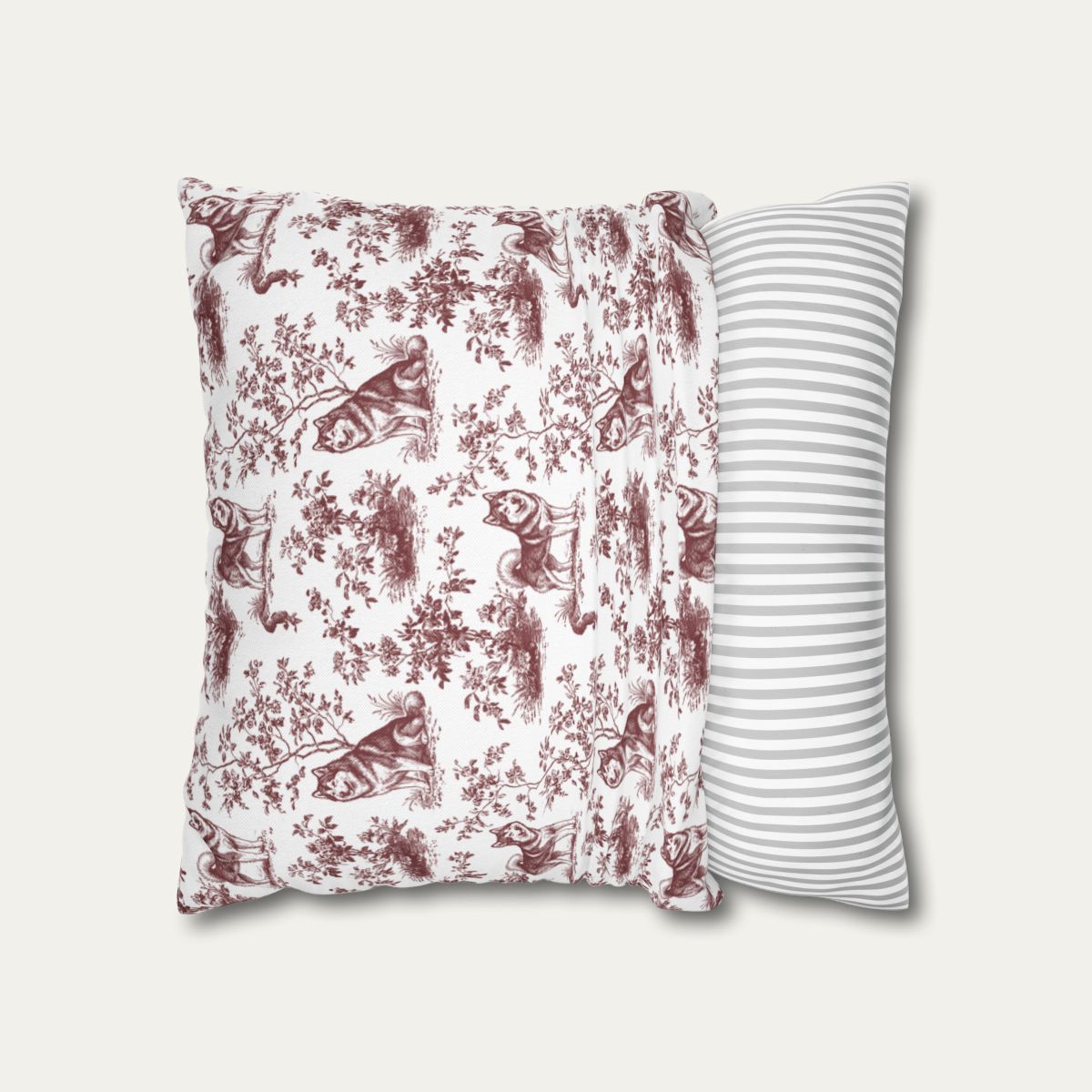 Alaskan Malamute Burgundy French Toile Pillow