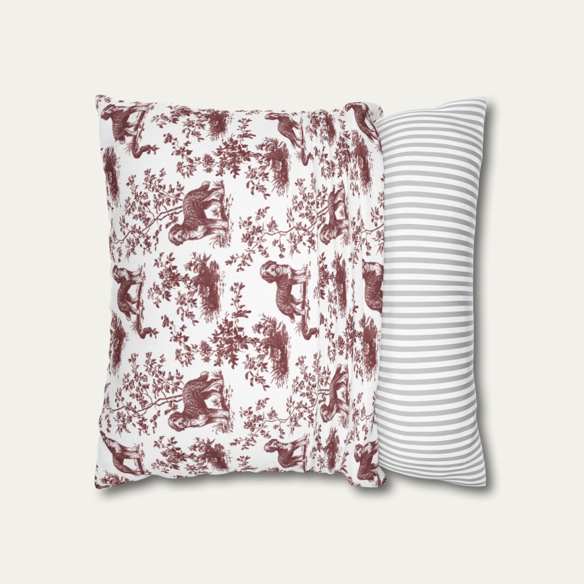 Bernedoodle Burgundy French Toile Pillow