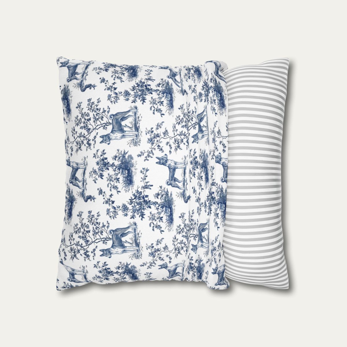 Basenji Blue French Toile Pillow