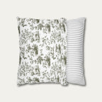 Bichon Frise Sage Green French Toile Pillow