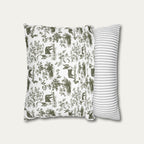 Boston Terrier Sage Green French Toile Pillow
