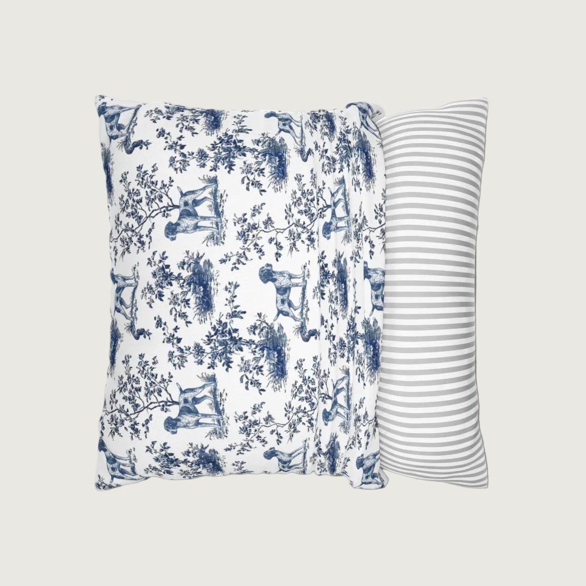 German Shorthaired Pointer Blue French Toile Pillow