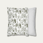 Pug Sage Green French Toile Pillow