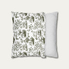Sloughi Sage Green French Toile Pillow