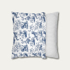 Poodle Blue French Toile Pillow